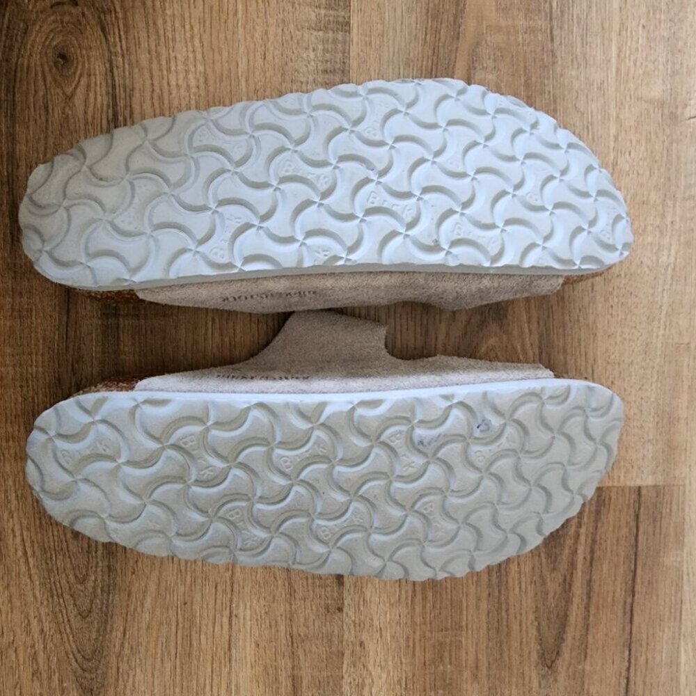 Birkenstock Arizona Sandals, Grey Suede Cork Sandals - Picture 10 of 10